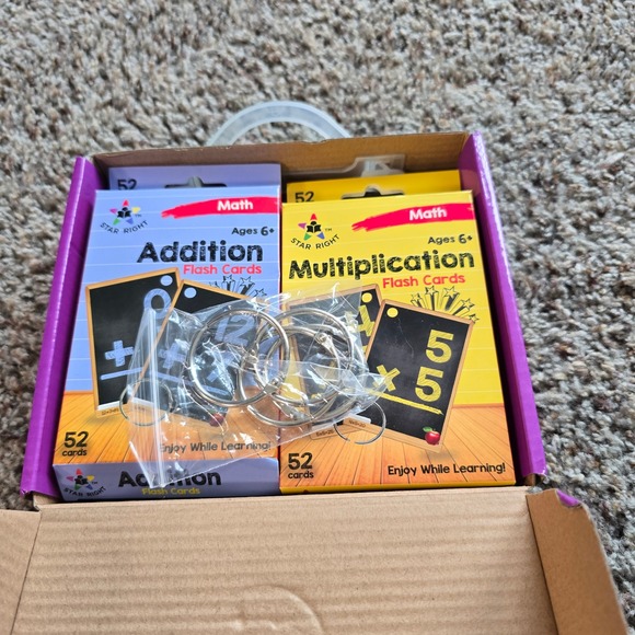 Star Right 4-Multi Math Flash Cards Pack Addition Subtraction Division - Picture 3 of 3